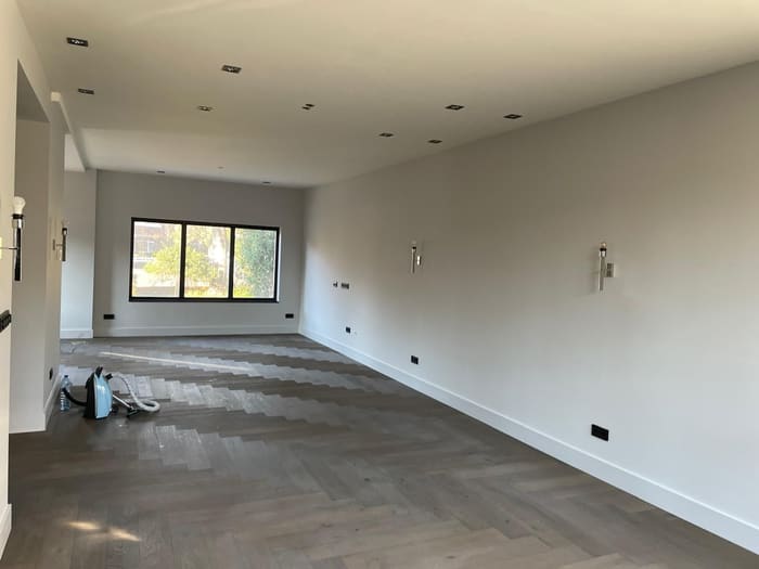 Totaalrenovatie woning Den Haag, parket ellenboogpatroon